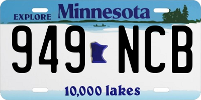 MN license plate 949NCB