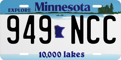 MN license plate 949NCC