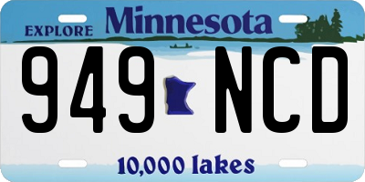 MN license plate 949NCD