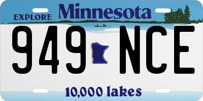 MN license plate 949NCE