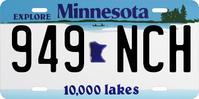 MN license plate 949NCH