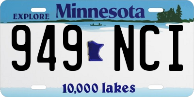MN license plate 949NCI