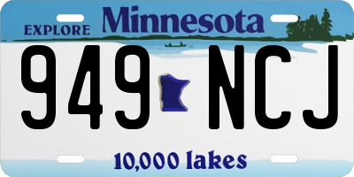 MN license plate 949NCJ