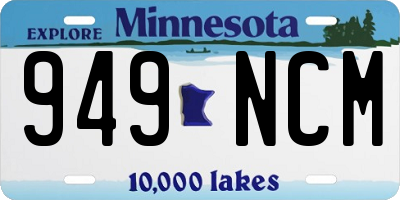 MN license plate 949NCM