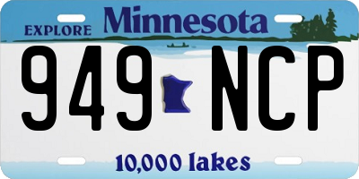 MN license plate 949NCP