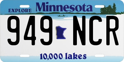 MN license plate 949NCR