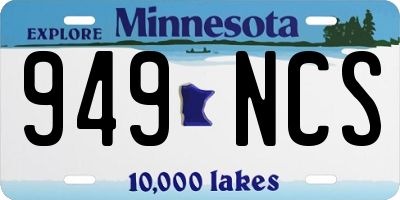 MN license plate 949NCS