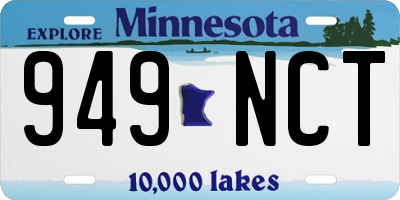 MN license plate 949NCT