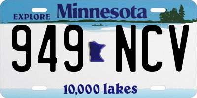 MN license plate 949NCV