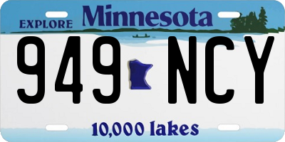 MN license plate 949NCY