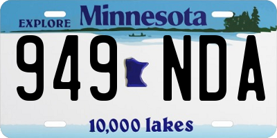MN license plate 949NDA