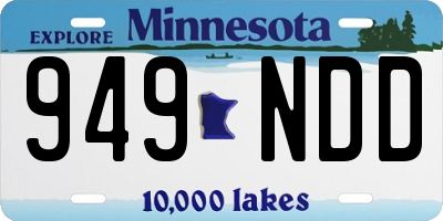 MN license plate 949NDD