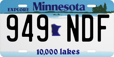 MN license plate 949NDF