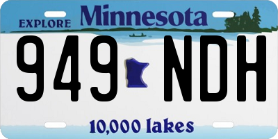 MN license plate 949NDH