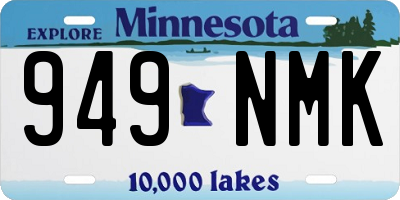 MN license plate 949NMK