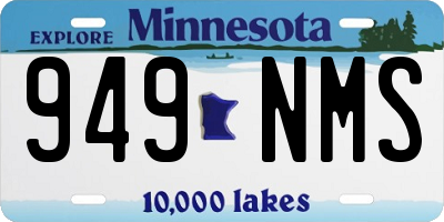MN license plate 949NMS