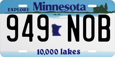 MN license plate 949NOB
