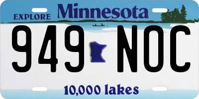 MN license plate 949NOC