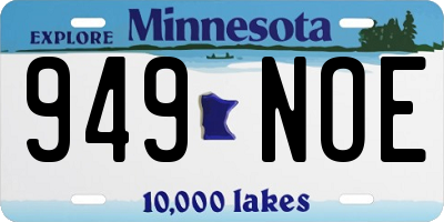 MN license plate 949NOE