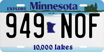 MN license plate 949NOF