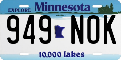 MN license plate 949NOK