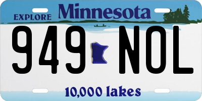 MN license plate 949NOL