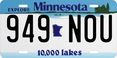 MN license plate 949NOU