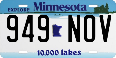 MN license plate 949NOV