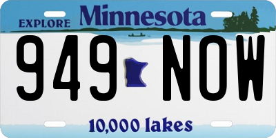 MN license plate 949NOW