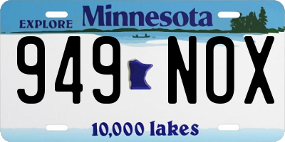 MN license plate 949NOX