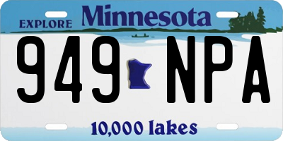 MN license plate 949NPA
