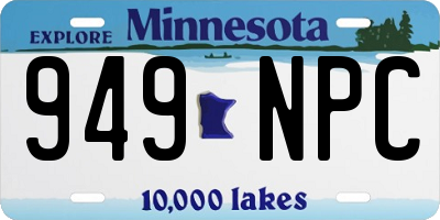 MN license plate 949NPC