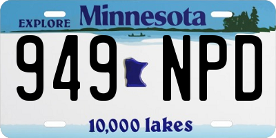 MN license plate 949NPD