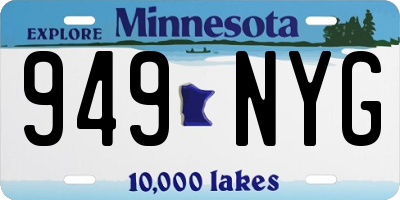MN license plate 949NYG