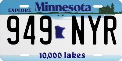 MN license plate 949NYR