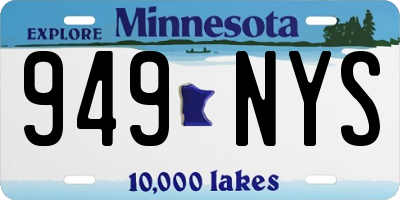 MN license plate 949NYS