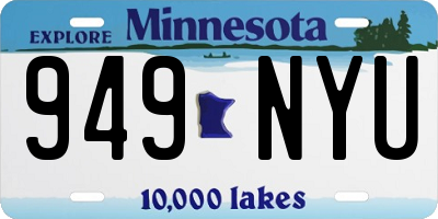 MN license plate 949NYU
