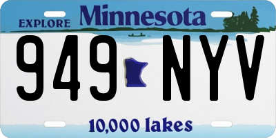MN license plate 949NYV