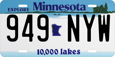 MN license plate 949NYW