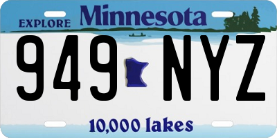 MN license plate 949NYZ