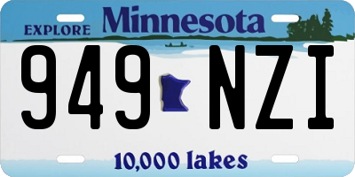 MN license plate 949NZI