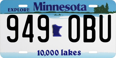 MN license plate 949OBU