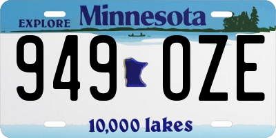 MN license plate 949OZE