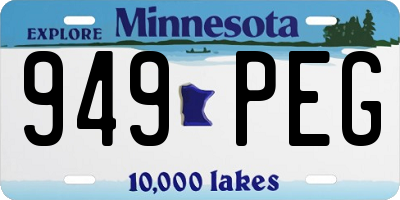 MN license plate 949PEG
