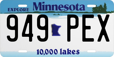 MN license plate 949PEX
