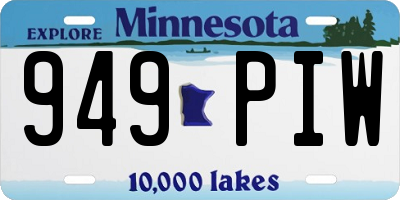 MN license plate 949PIW