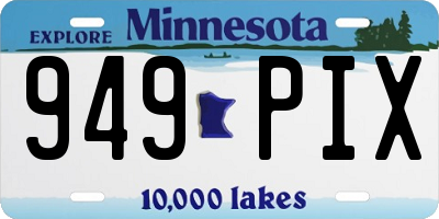 MN license plate 949PIX