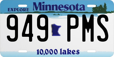 MN license plate 949PMS