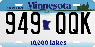 MN license plate 949QQK