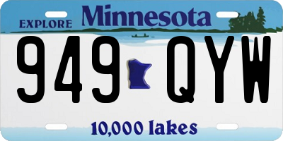 MN license plate 949QYW